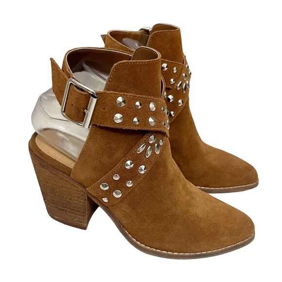 Chinese Laundry Small Town Ankle Booties Suede Studded Western - Picture 4 of 9
